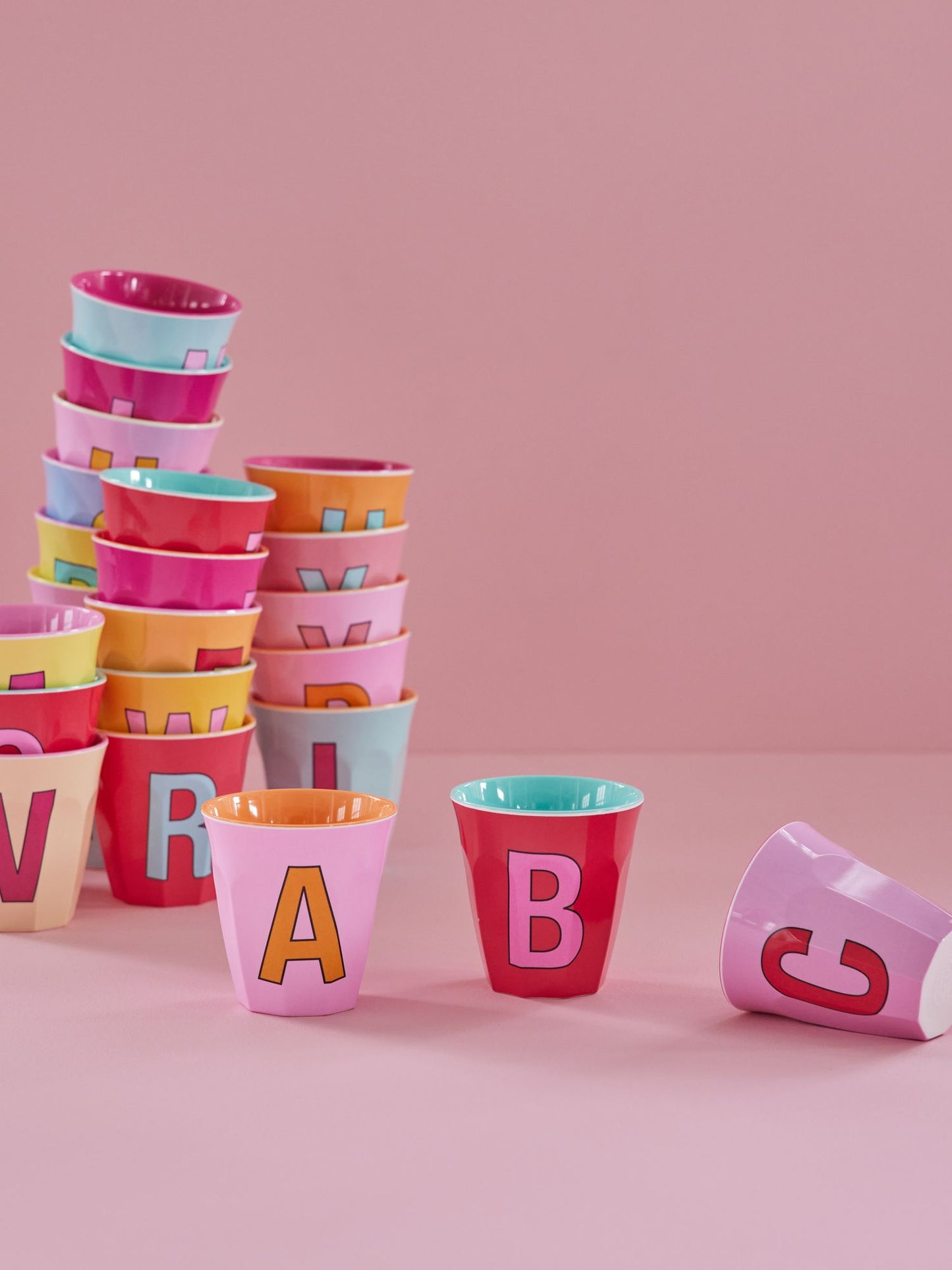 Melamine Cup - Medium with Alphabet in Pinkish Colors | Letter B