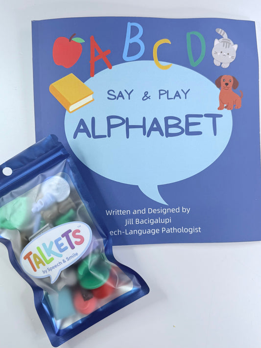 Alphabet Book with 26 Mini Objects | Talkets™ Alphabet Set | Speech Therapy | Letter Sounds Learning | Preschool Literacy Kit