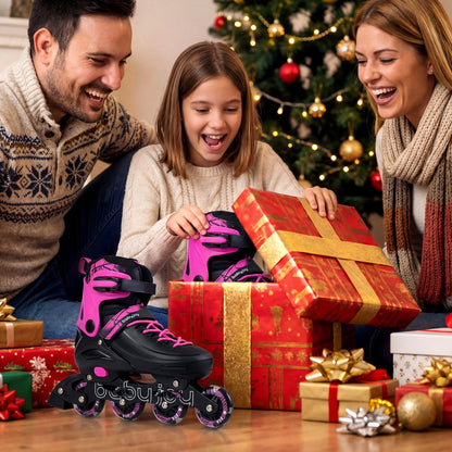 Adjustable Light-Up Kids Inline Skates Ages 9-14