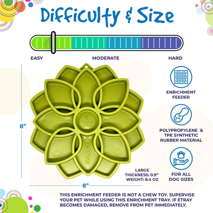 Mandala eTray Shallow Slow Feeder Dog Bowl for Enrichment | USA Made