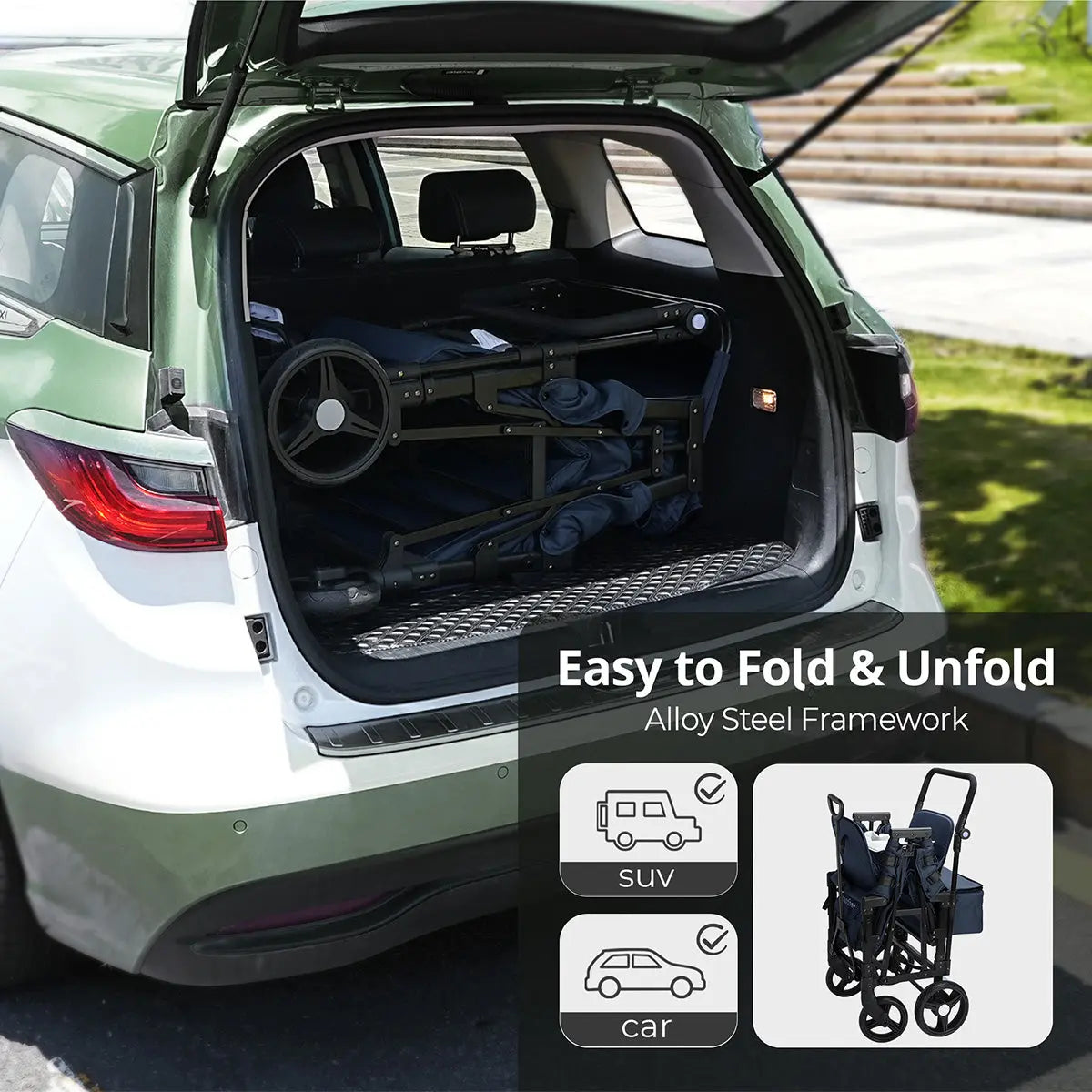 Momfann Stroller Wagon for Kids – 2-Seater All-Terrain Baby Wagon