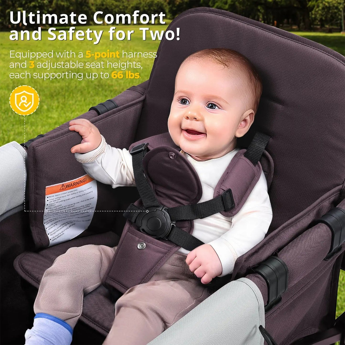 Momfann Stroller Wagon for Kids – 2-Seater All-Terrain Baby Wagon