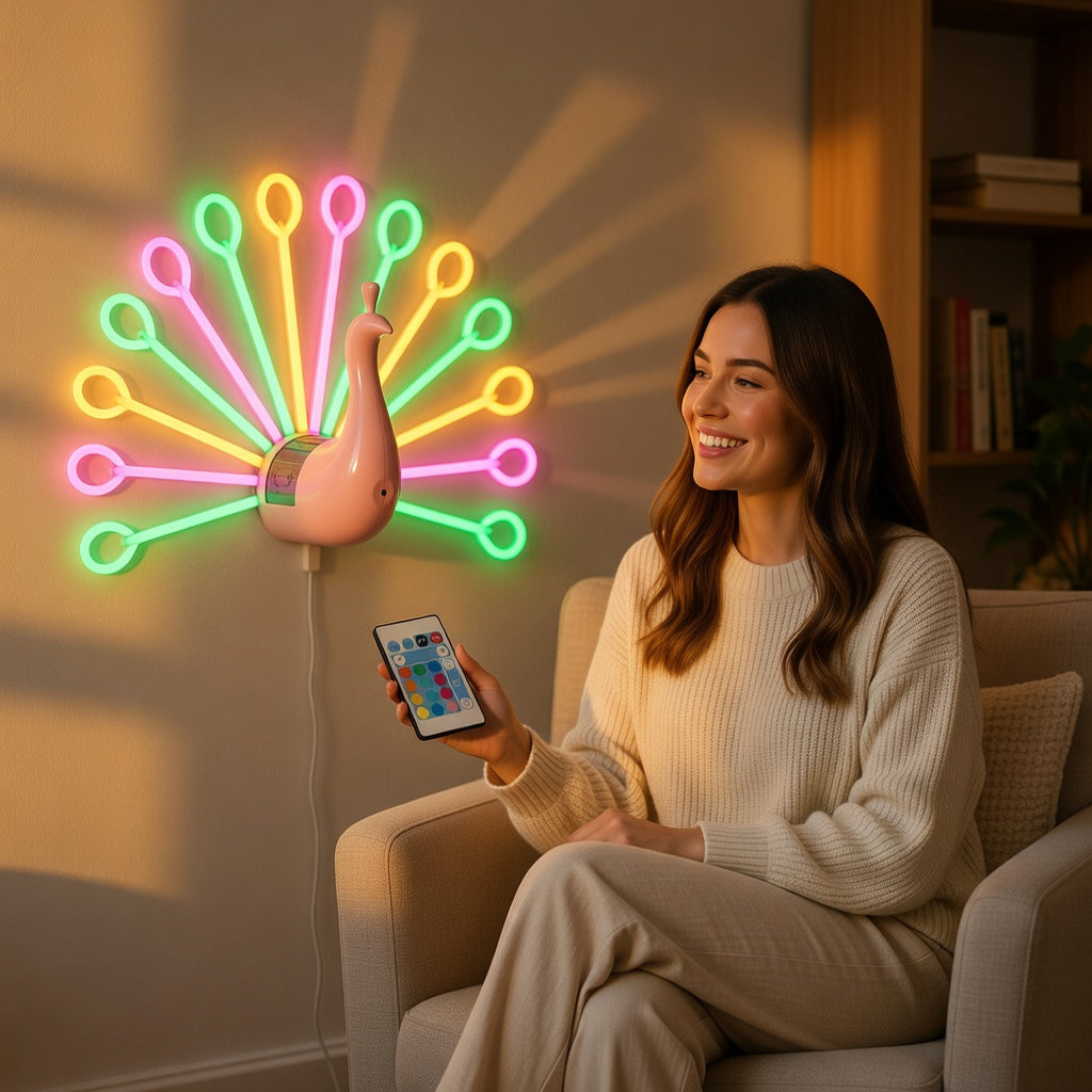 Peacock Wall Lamp Pink Modern Lighting Fixture