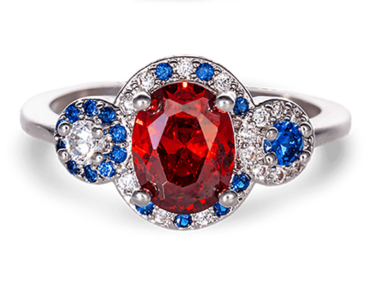 Red Oval America Ring